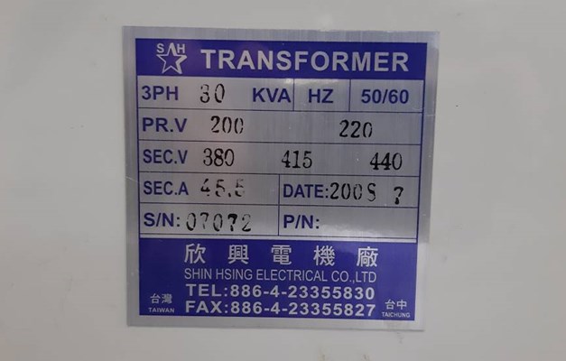 TRASFORMATORE  30 KVA - 220V PRIMARIO-380V SECONDARIO.NUOVO